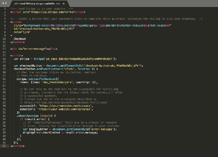 Stripe Checkout Button Code
