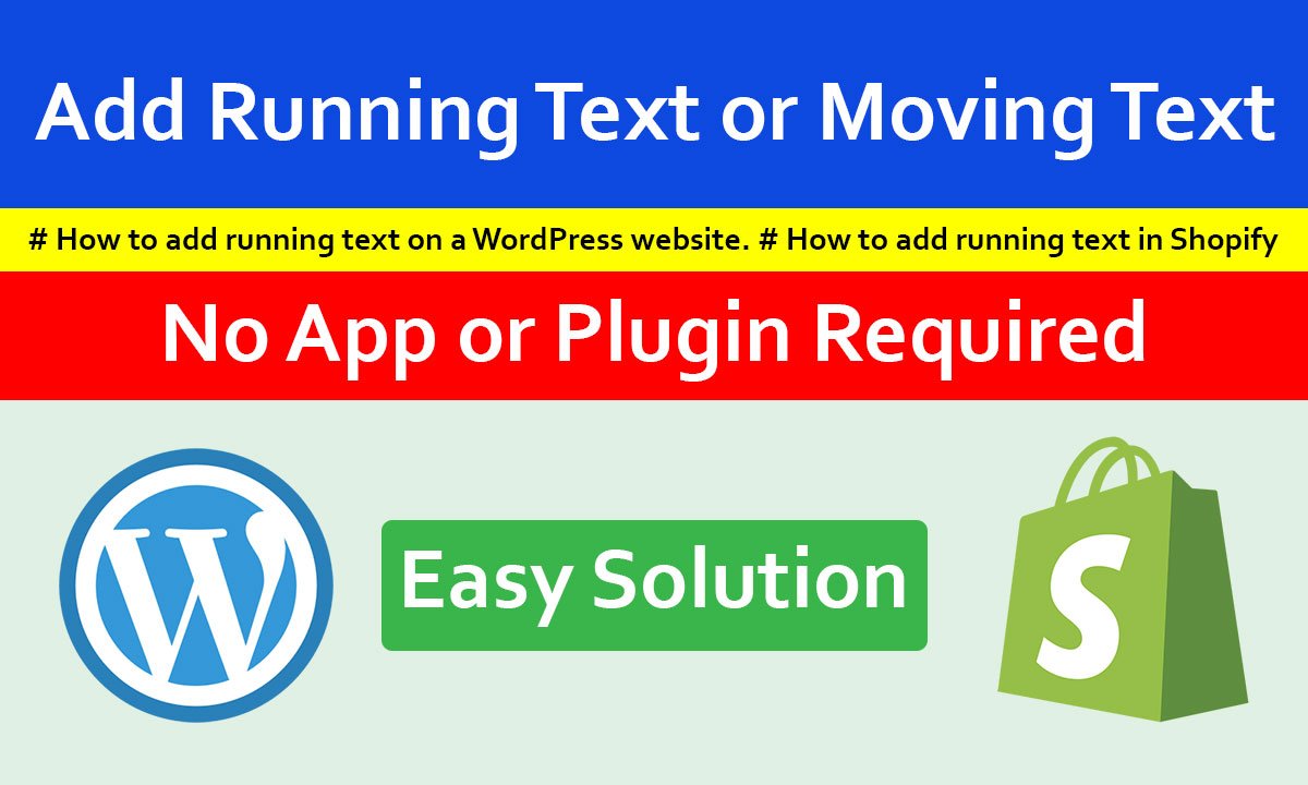 Add running text to a website without plugin or apps