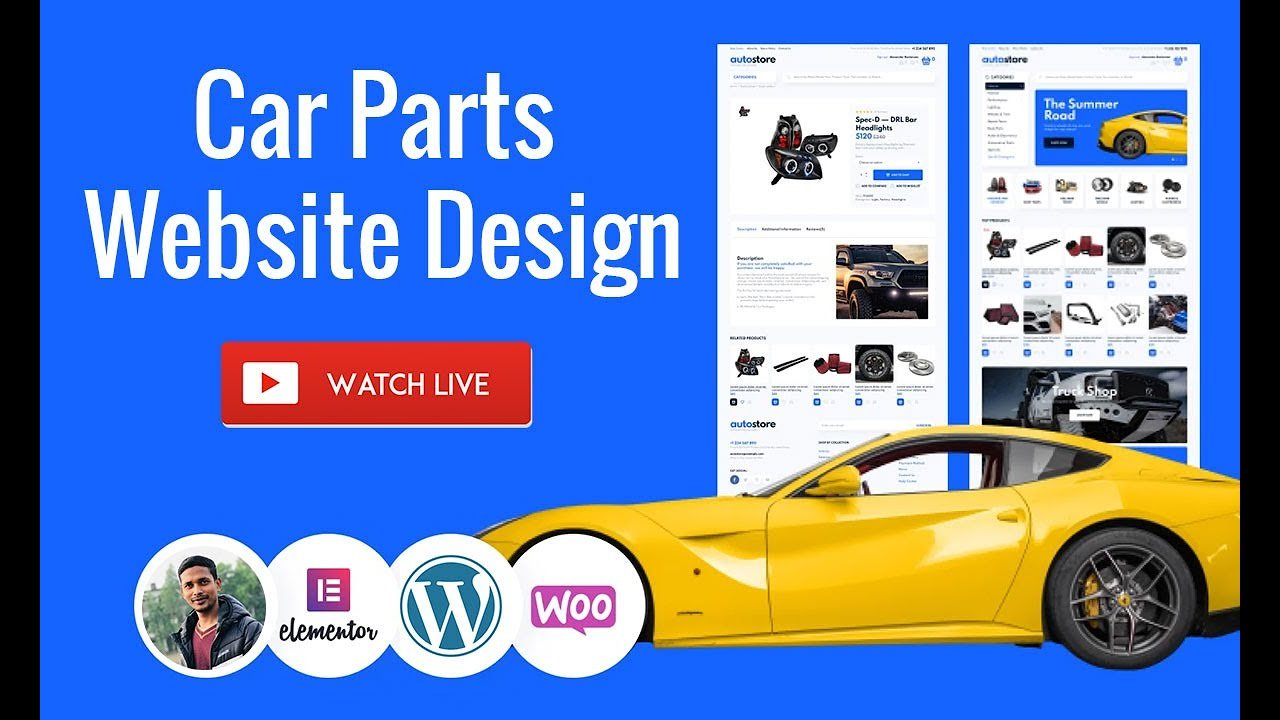 Car Auto Parts Website Design with WordPress Elementor
