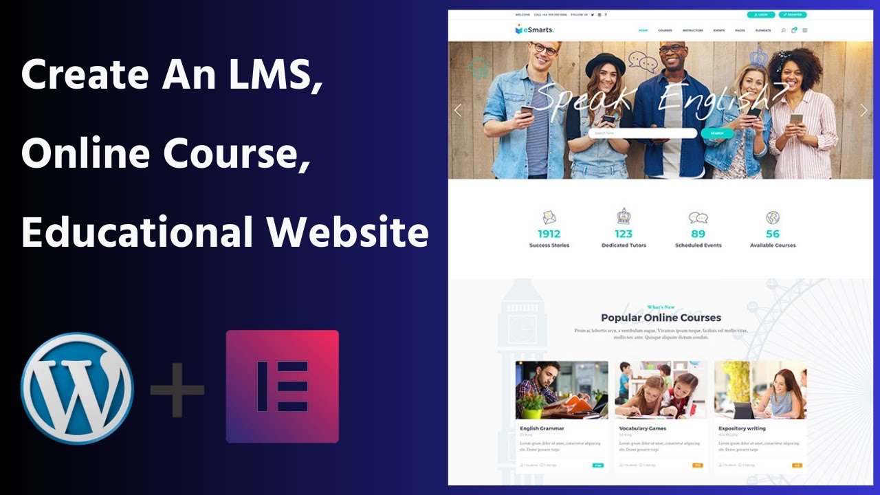 How To Create An Online Course, LMS, Educational Website with WordPress and Eelementor – 02