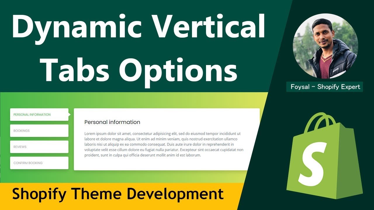How to Create Dynamic Vertical Tabs Options Section in Shopify 