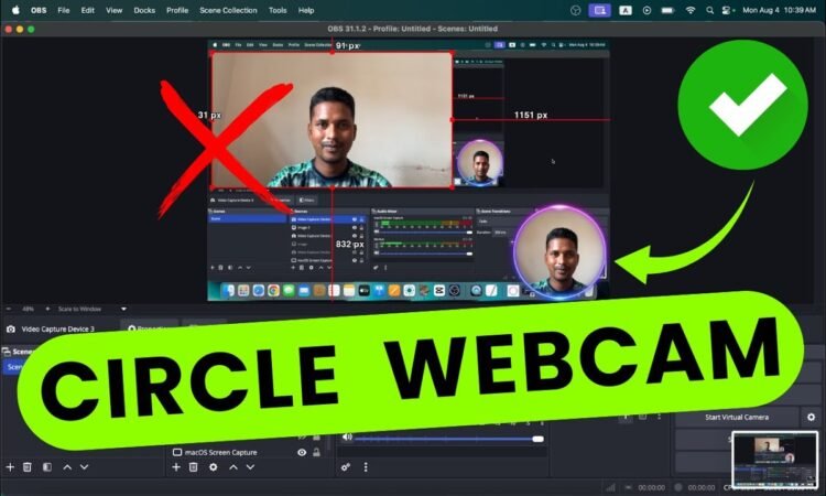 How to create a round webcam border in OBS studio settings